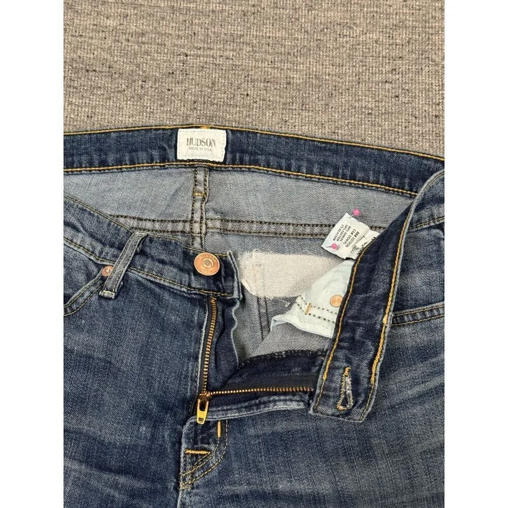 Hudson Blue Denim Skinny Jeans Women’s Mid Rise Size 30 x 30 Made in USA - Picture 12 of 16